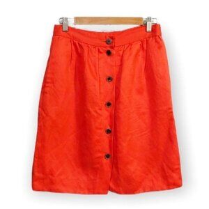J. Crew Button-front linen twill skirt